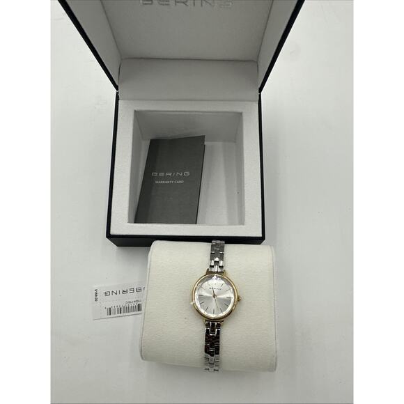 Bering Two-Tone Ladies Quartz Watch – Faceted Crystal, Stainless Steel - Picture 2 of 6